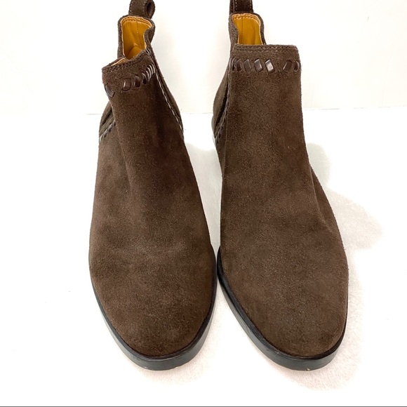 Coach Carter Espresso Brown Suede Ankle Booties - Picture 2 of 9